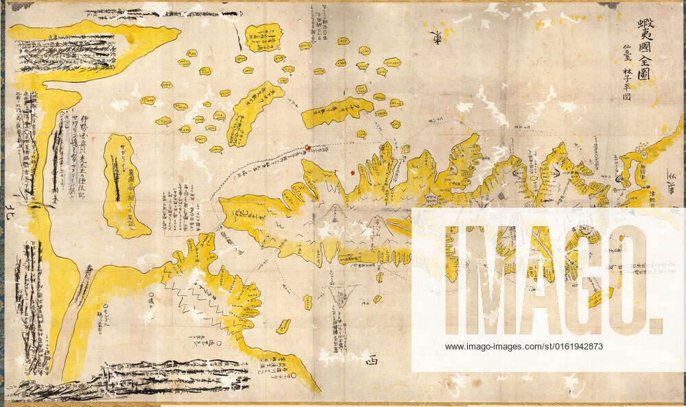 1850 Hand Drawn Japaese Map of Hokkaido, Japan