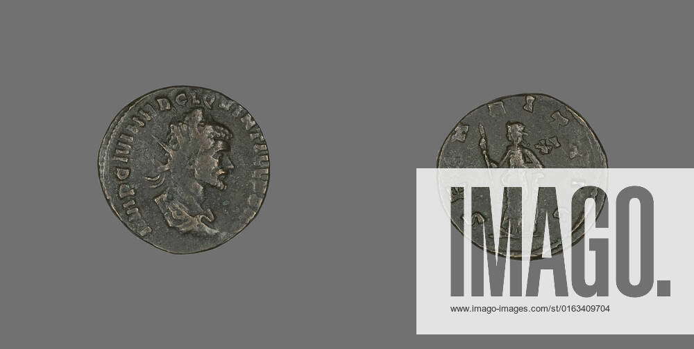 Coin Portraying Emperor Quintillus 270 CE Roman Empire. The front