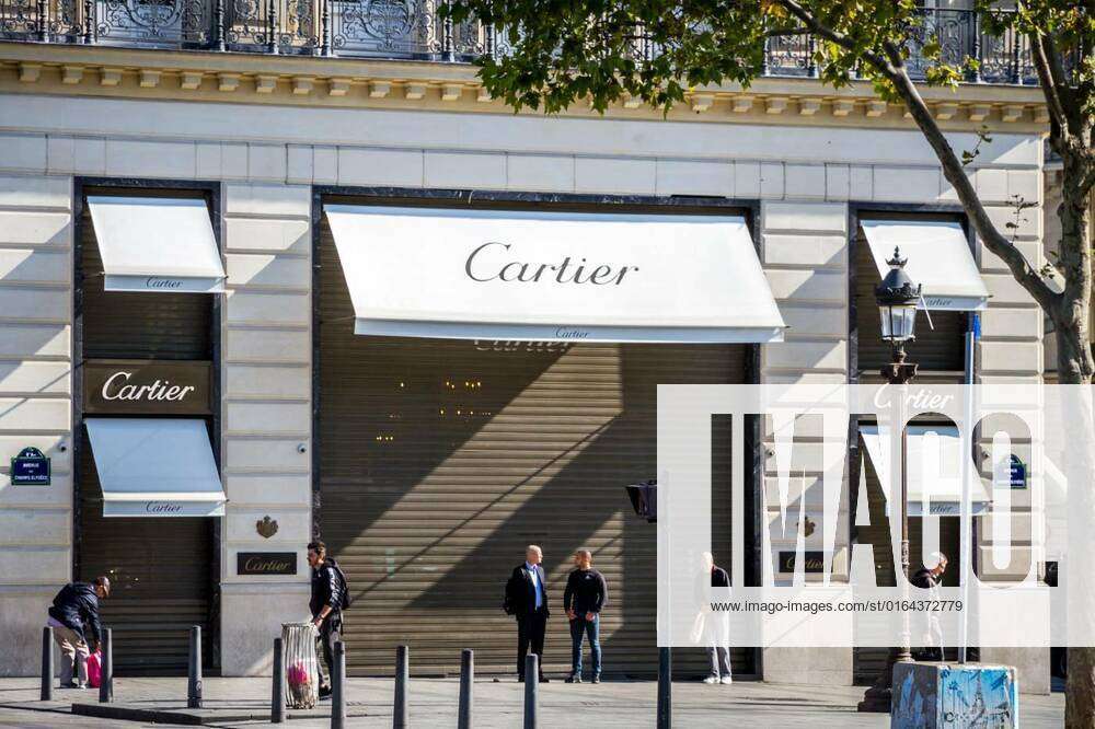 Paris - September 10, 2019 : The Cartier jewelry store on Champs