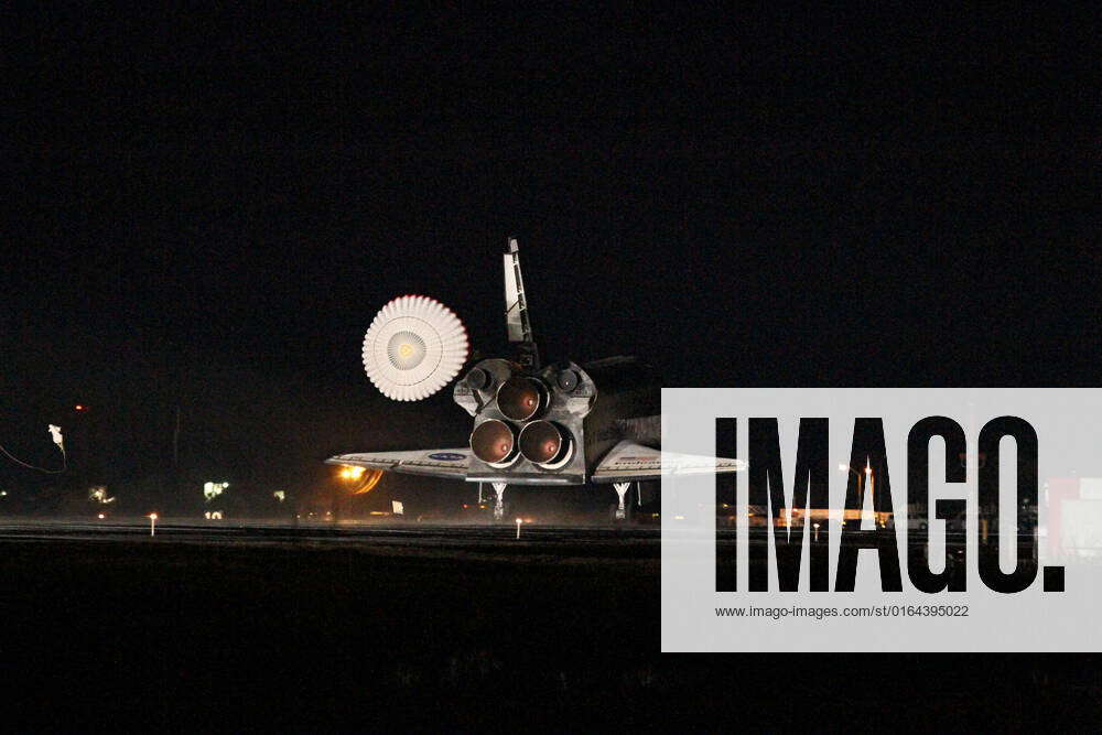 STS130-S-129 (21 Feb. 2010) --- Space shuttle Endeavour?s drag chute is ...