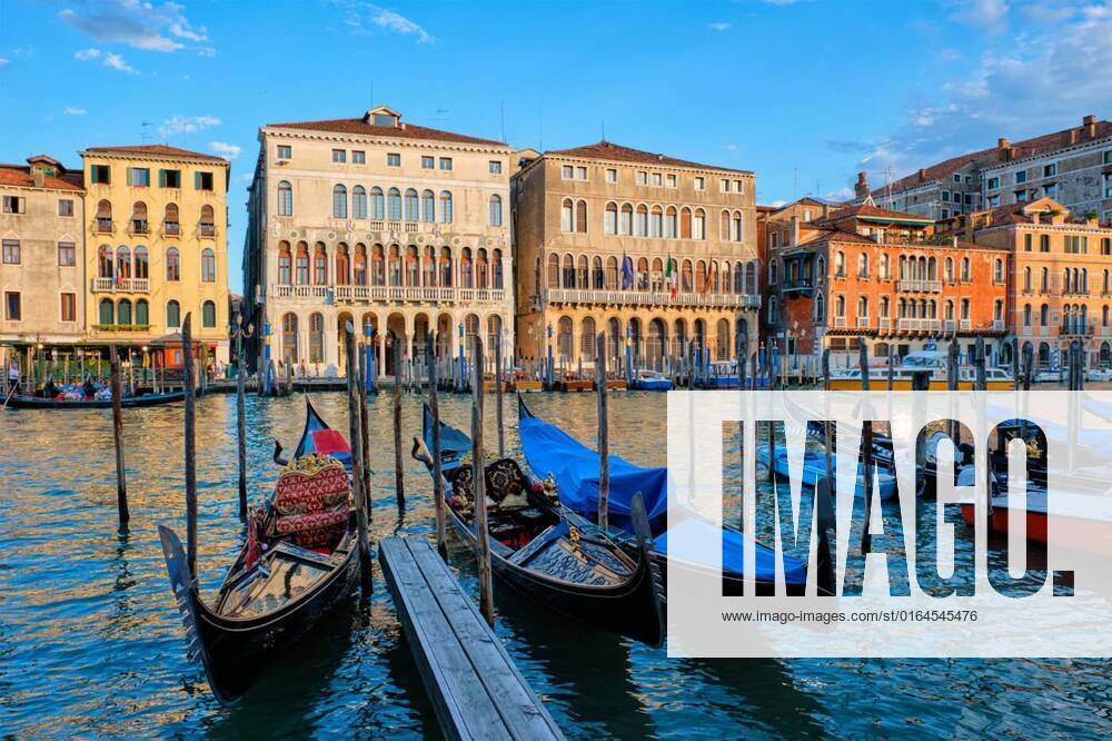 Grand Canal in Venice, Italy, Grand Canal with boats and gondolas on ...