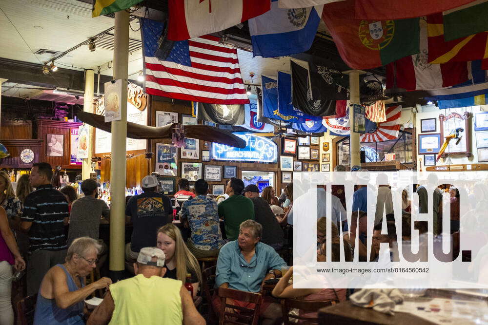 August 4, 2022, Key West, Florida, USA Tourist and locals fill up the