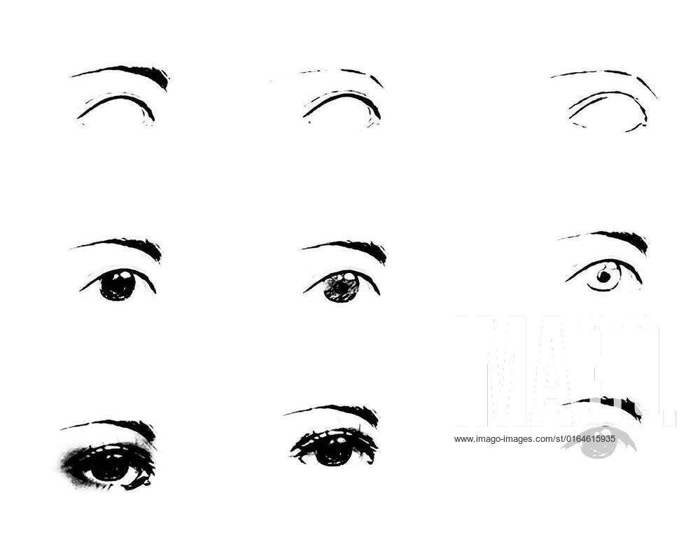 Tutorial Of Drawing A Human Eye Eye In Anime Style Female Eyelashes  Stock Photo Picture And Royalty Free Image Image 147593509
