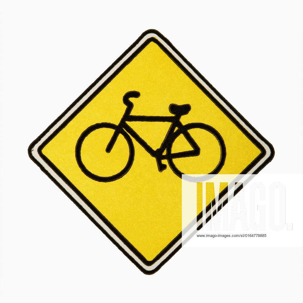 bicycle-road-sign-against-white-background