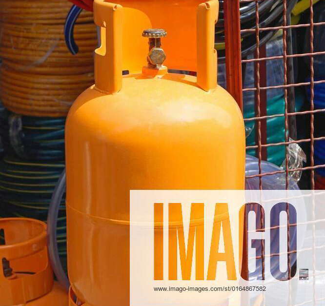 Gas cylinder, Orange gas cylinder for home use, Orange gas cylinder for