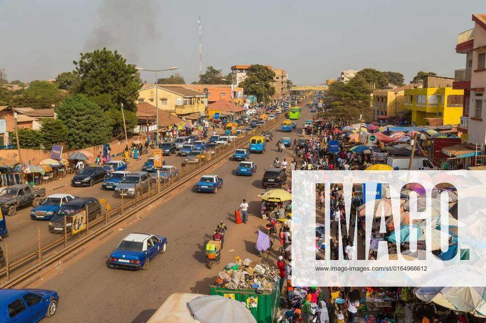 Street scene in Bissau, Bissau, Republic of Guinea-Bissau - January 6