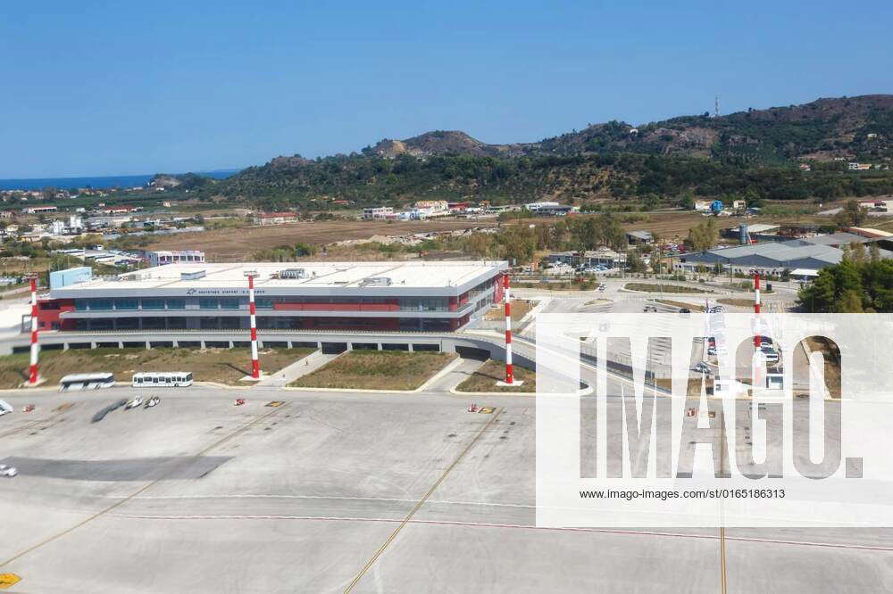 Zakynthos ZTH Airport terminal building in Greece aerial photo ...