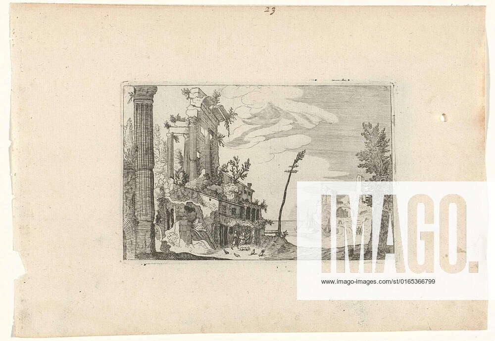 Roman ruins by the sea; Roman ruins and coastal landscapes (series 2 ...