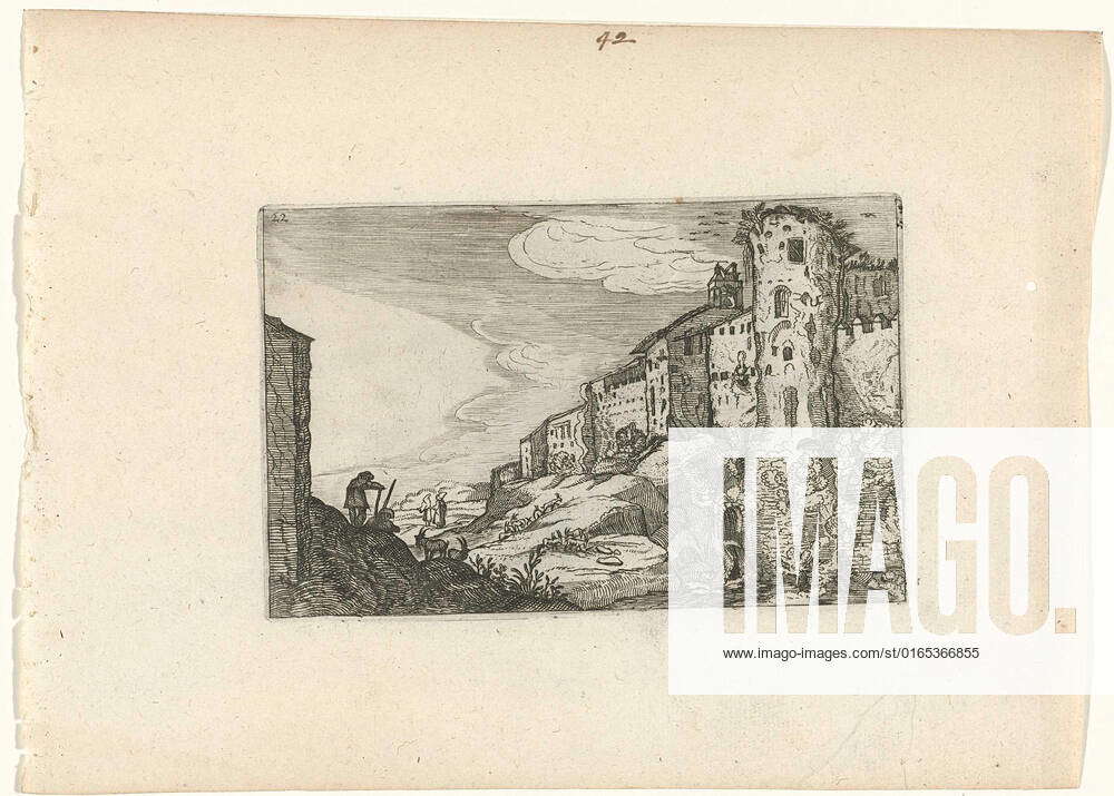 Landscape with Roman ruin; Roman ruins and coastal landscapes (series 2 ...