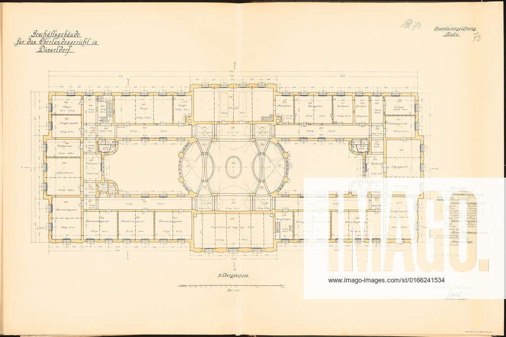 Unknown Architect, Higher Regional Court, Düsseldorf (1910): Floor Plan ...