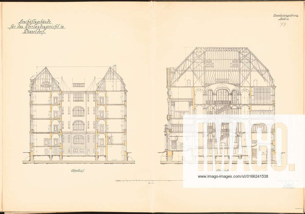 Unknown Architect, Higher Regional Court, Düsseldorf (1910): 2 Cuts 1: ...