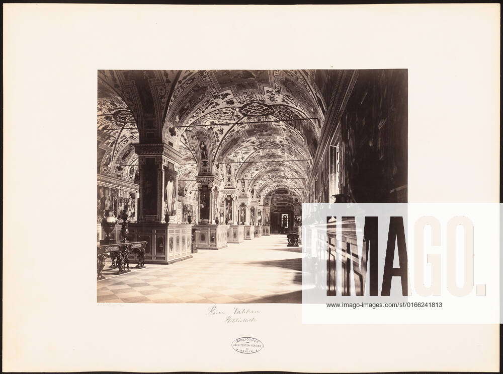 N.N., library, Vatican, Rome (without Dat.): Interior view of the ...