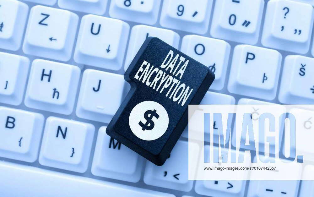 Handwriting text Data Encryption. Concept meaning Symmetrickey ...