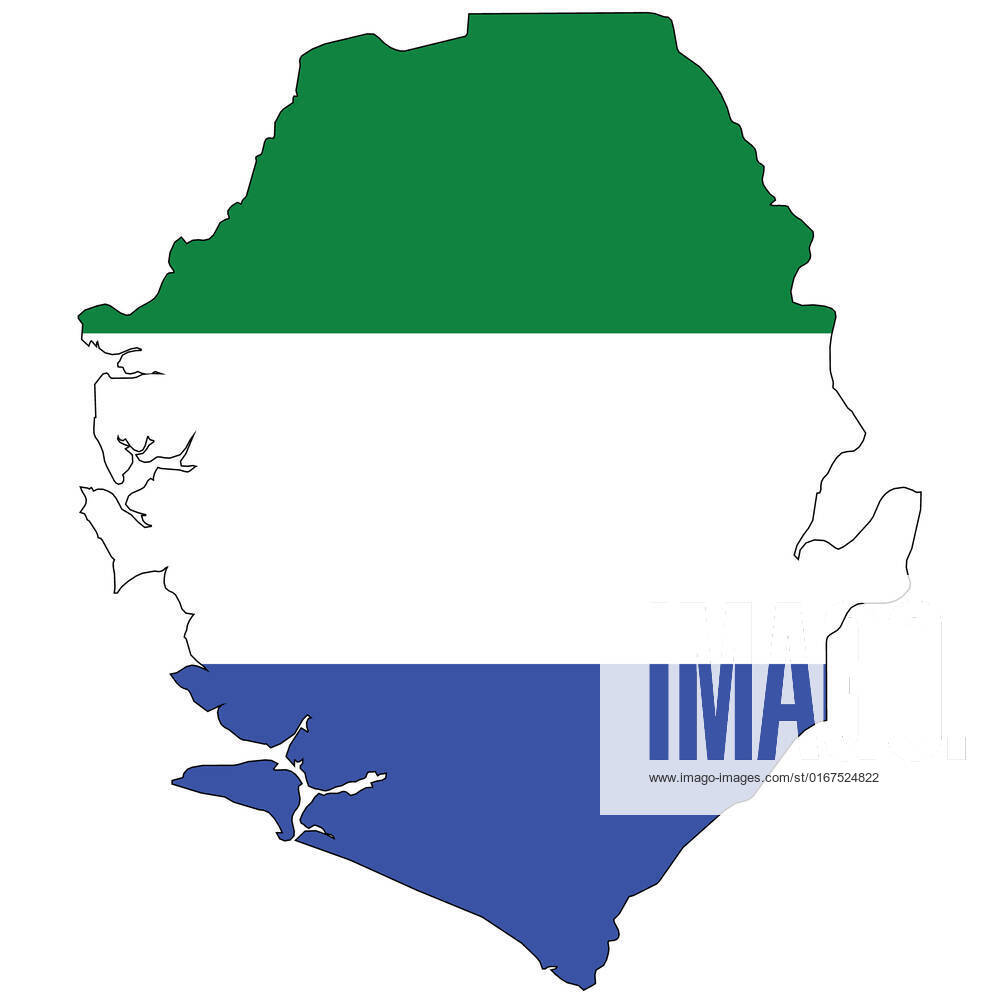 Country outline with the flag of Sierra Leone in it, 3395549, map, cut ...