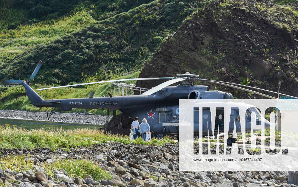 SAKHALIN REGION, RUSSIA – AUGUST 29, 2022: A Mil Mi-8AMTSh helicopter ...