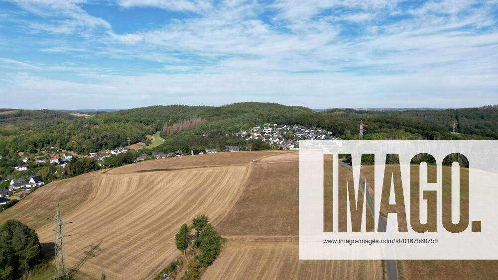 Summer Day In Siegerland Aerial Photo Near Siegen Gosenbach Very Dry ...