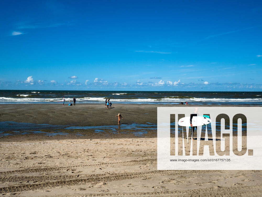 People Enjoying The Good Weather At The Hook Of Holland. People are