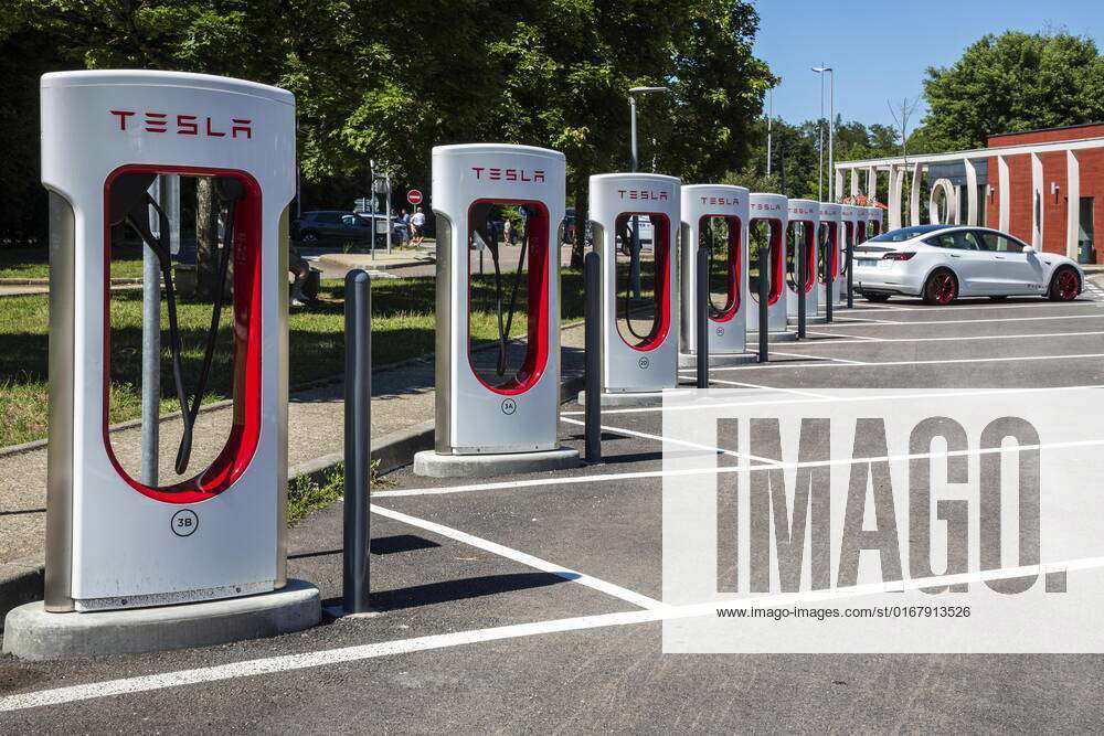 Charging columns for electric car, charging station, Tesla charging