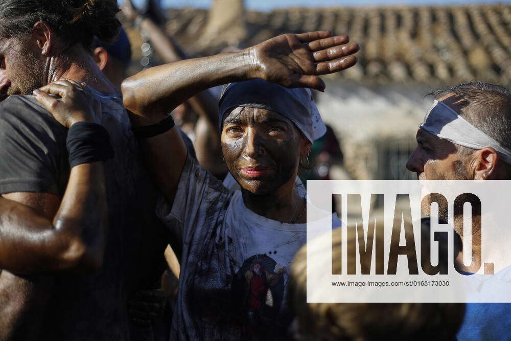 Cascamorras celebration in Baza, Spain People covered in black grease ...