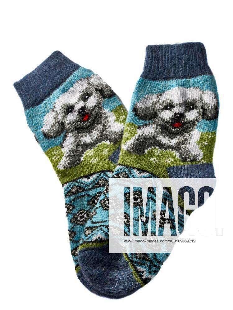 A pair of wool socks on a white background, A pair of wool socks on a