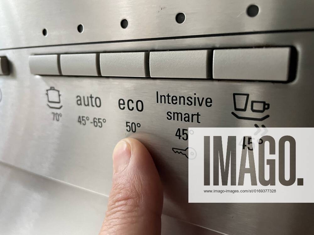 Eco button on a dishwasher