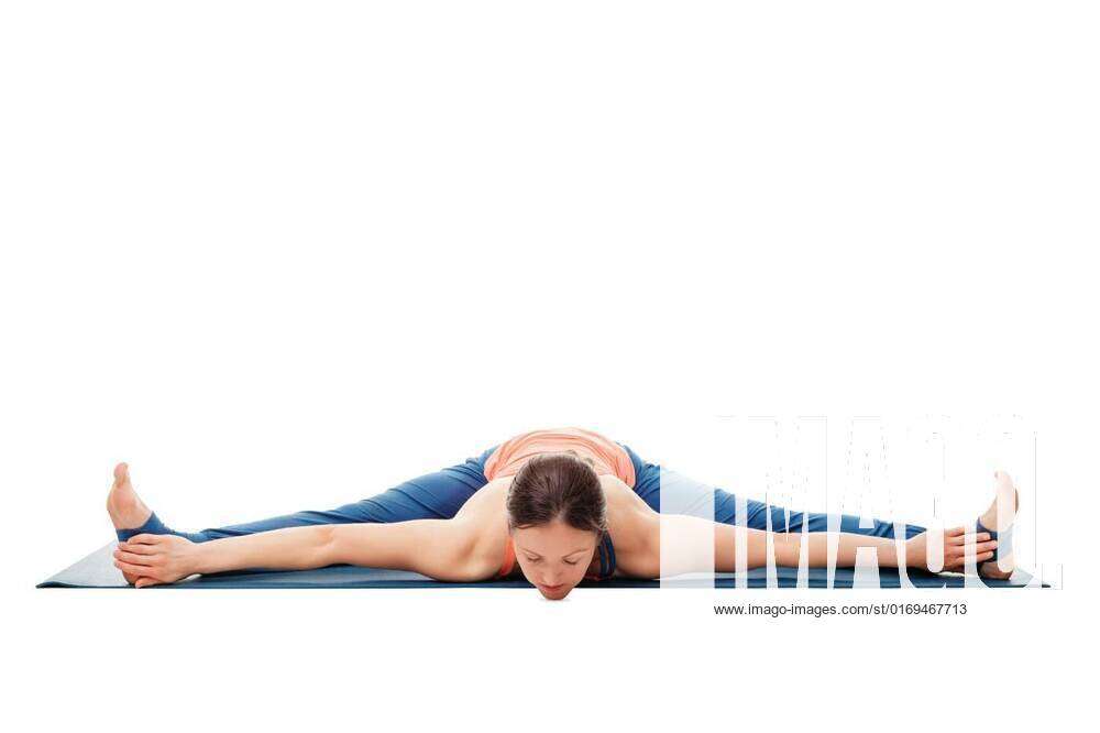 Sporty fit woman practices Ashtanga Vinyasa yoga asana Prasarita Stock  Photo by Dmitry_Rukhlenko