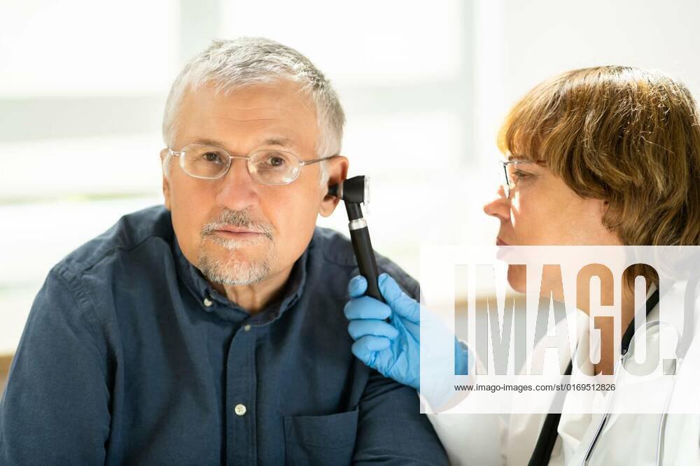 Otolaryngology Ear Check Using Otoscope, Otolaryngology Ear Check Using Otoscope. Doctor Examining