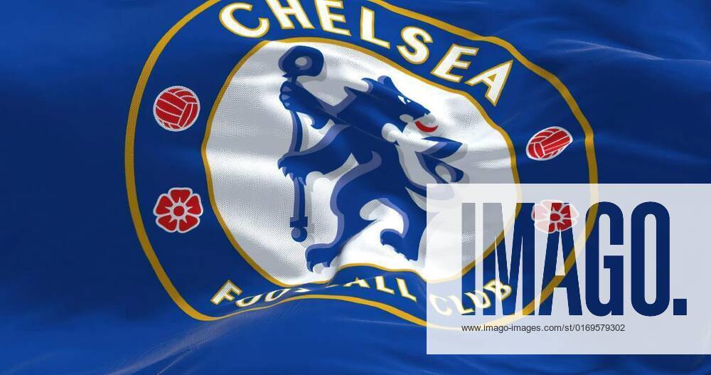 The flag of Chelsea Football Club waving in the wind, London, UK, May ...