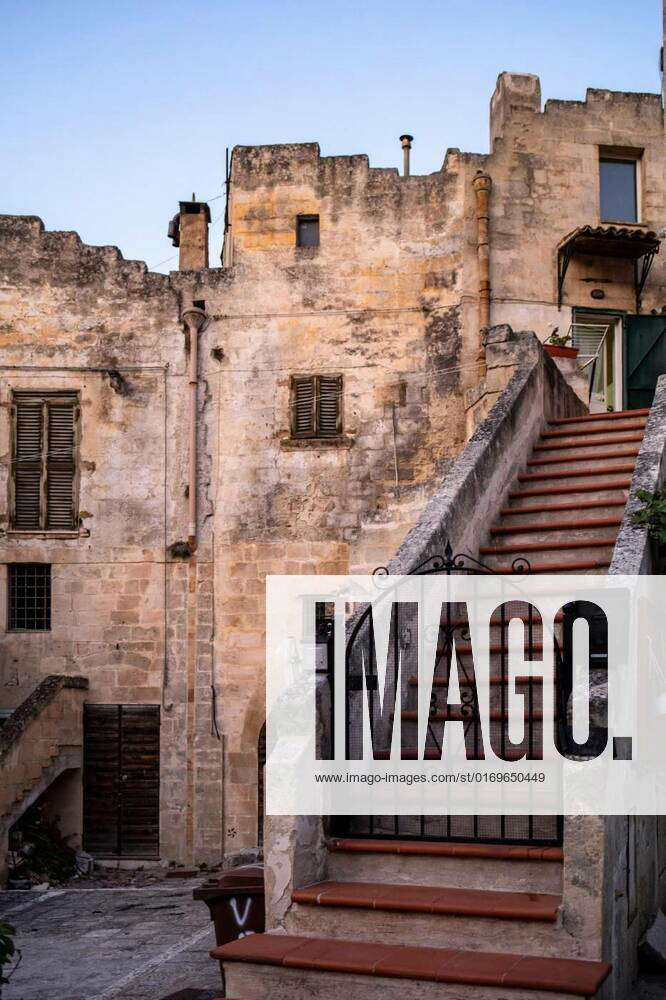 Houses in the Sassi di Matera a historic district in the city of Matera