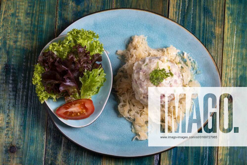 Dumpling on sauerkraut, austrian bread dumpling on sauerkraut, austrian