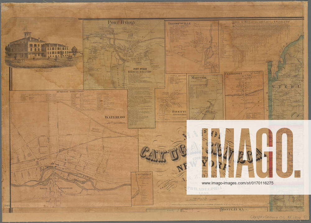 Map of Cayuga and Seneca Counties, New York from actual surveys ...