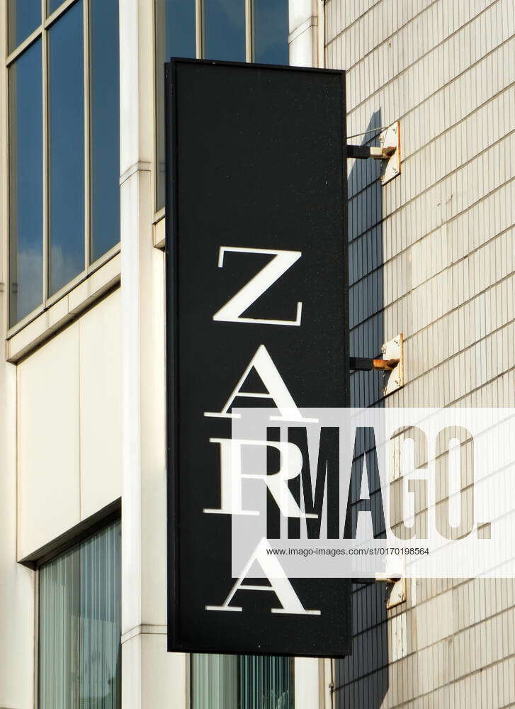 Sign on the zara retail fashion store in leeds city centre leeds, west ...