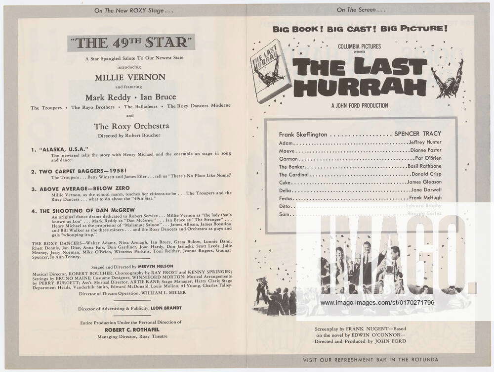 Program for the stage production The 49th Star at the Roxy Theatre ...