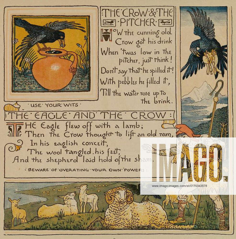 The Crow and the pitcher; the eagle and the crow. Ashton, John, 1834 ...