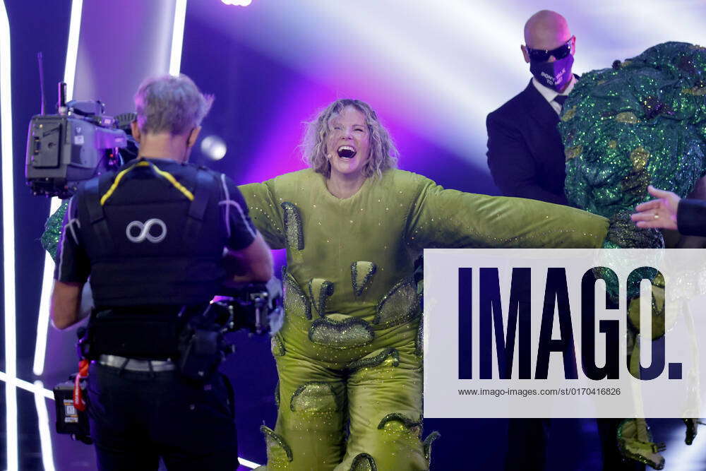 Host Katja Burkard in costume as The Broccoli in the 1 live show of the ...