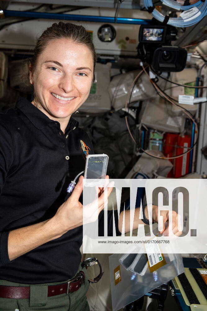 NASA astronaut Kayla Barron conducts operations for the MVP-Plant-01 ...