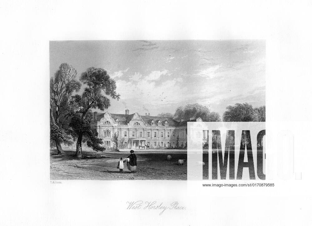 West Horsley, Surrey, 19th century. The stately home of West Horsley Place, originally a medieval