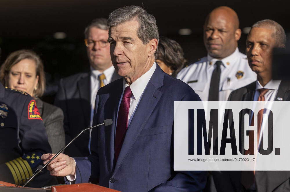 October 14, 2022, Raleigh North Carolina Gov. Roy Cooper speaks during