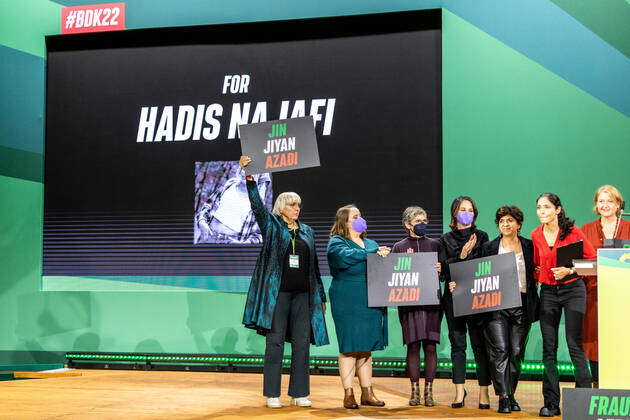 Claudia Roth Moving action to show solidarity with the fighting women ...