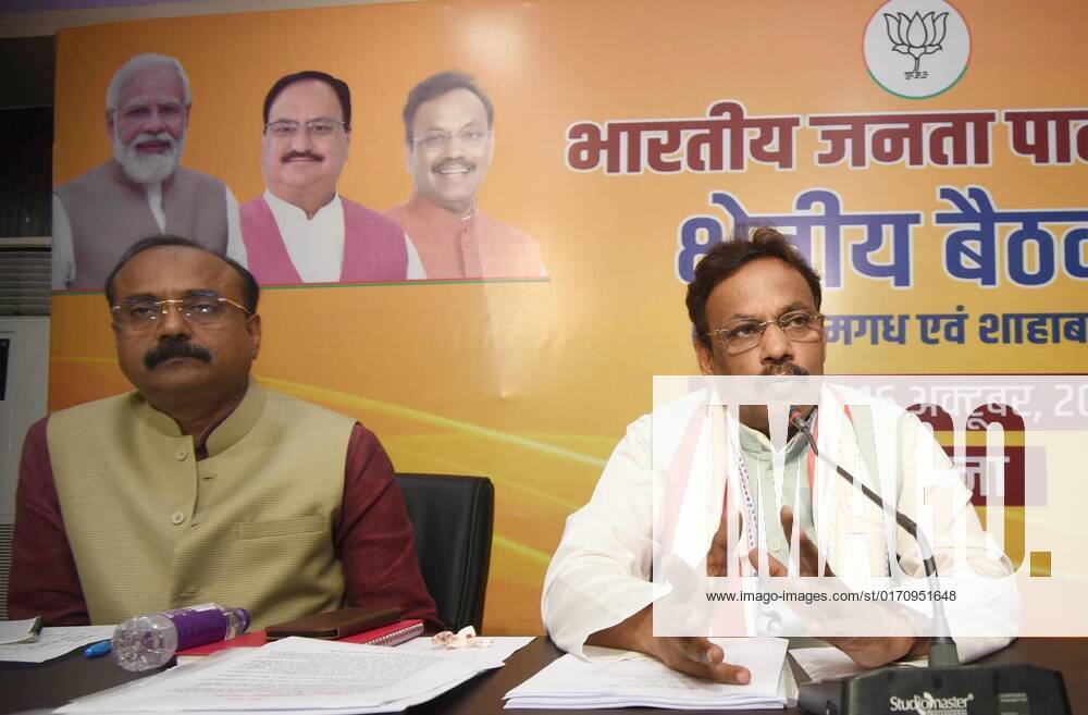 PATNA, INDIA OCTOBER 16: Bihar BJP Incharge Vinod Tawde Chairs A ...