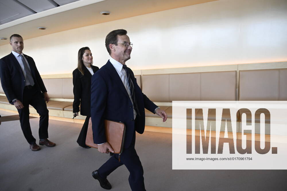 STOCKHOLM 20221017 Moderate leader Ulf Kristersson M leaves press