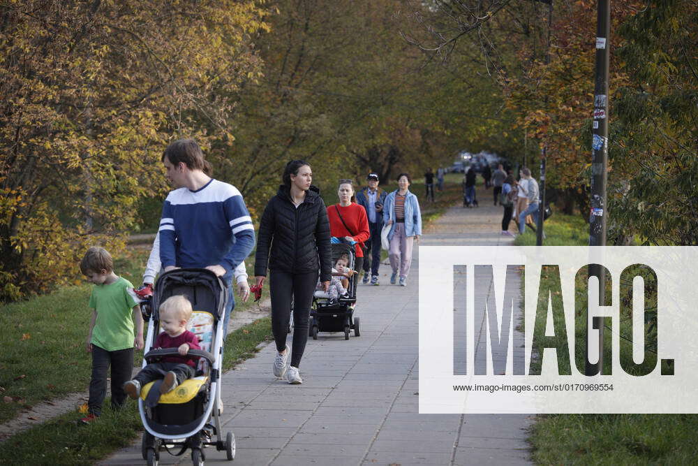 Poland Unusually Warm Weather People are seen enjoying the warm weather