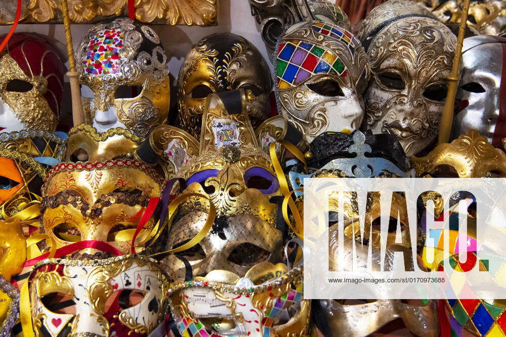 Handmade masks in a store of a manufactory, Venice,