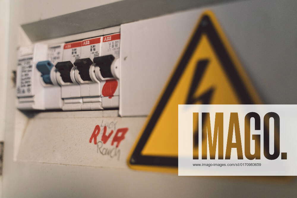 12 October 2022 electricity fuse box with an electricity sign