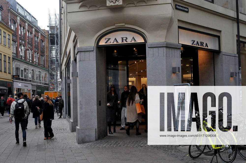 Copenhagen Denmark 26 October 2022 Zara spainish retail store on