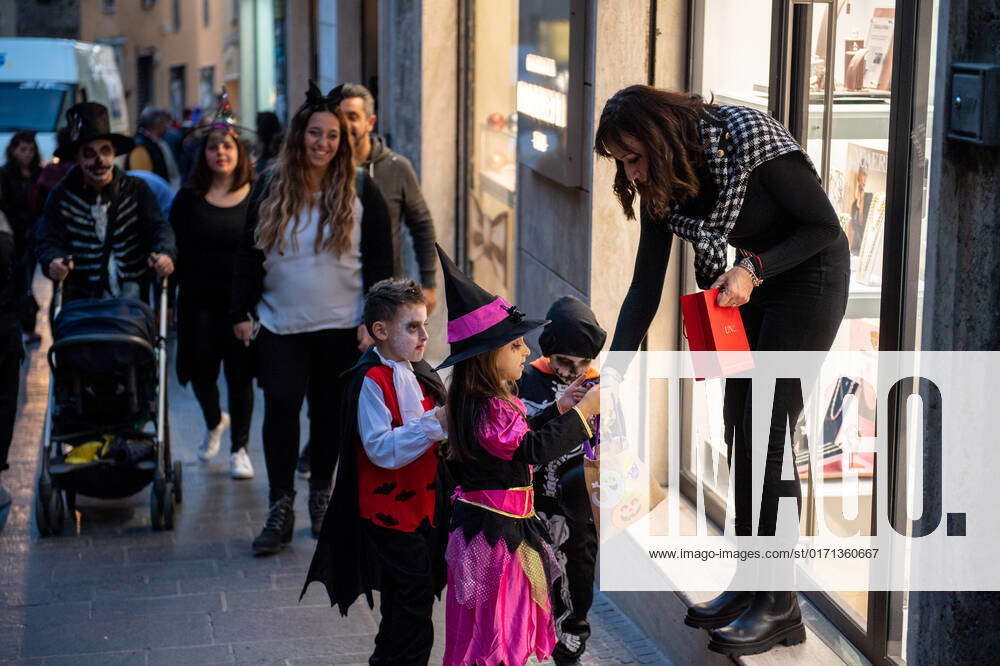 Halloween In Italy Children, ask trick or treat , in Rieti on the afternoon of 31 October