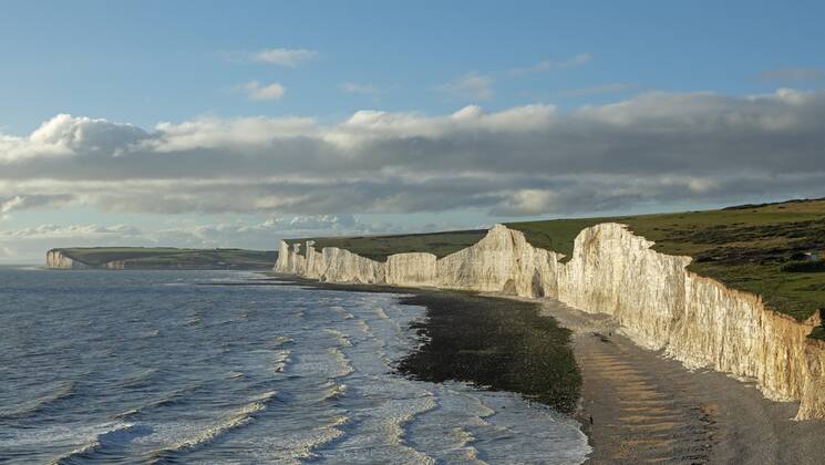 Birling gap Chalk cliffs The Seven sisters, South downs, England, Great ...