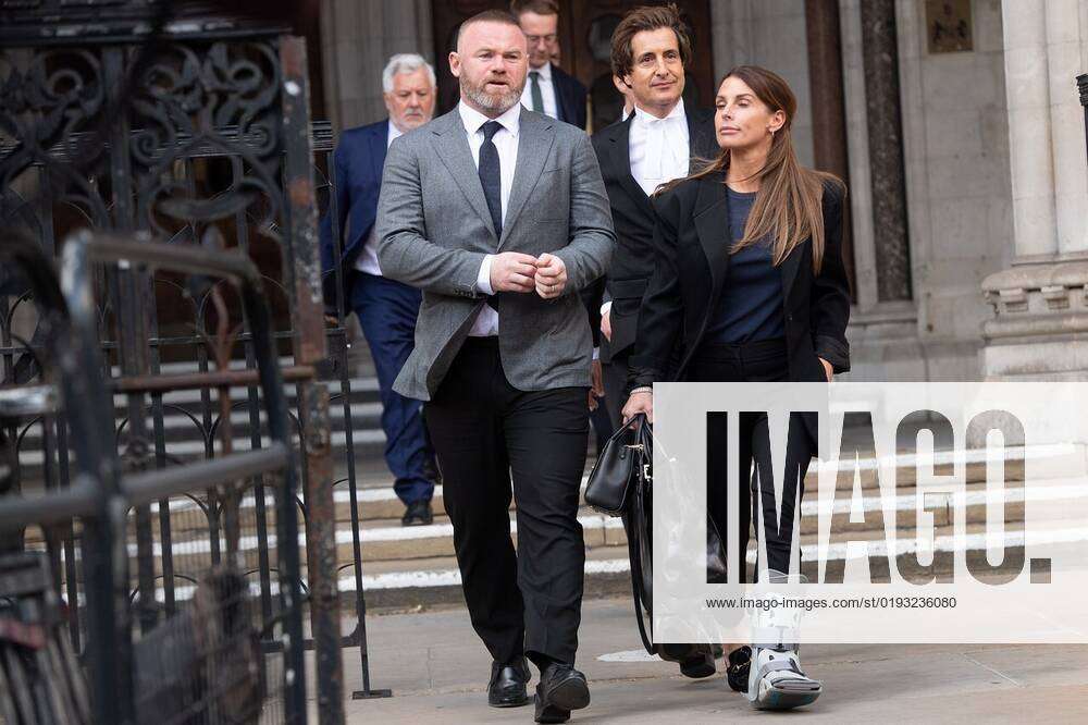 Wayne Rooney, lawyer David Sherborne and Coleen Rooney depart The Royal ...