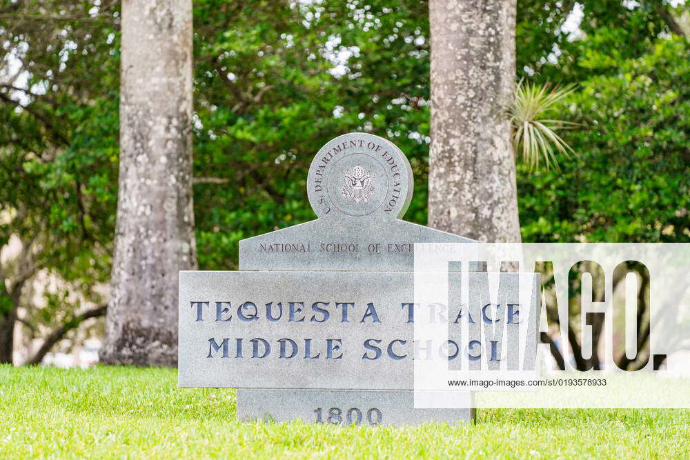 Photo of Tequesta Trace Middle School sign Weston, FL, USA November 8