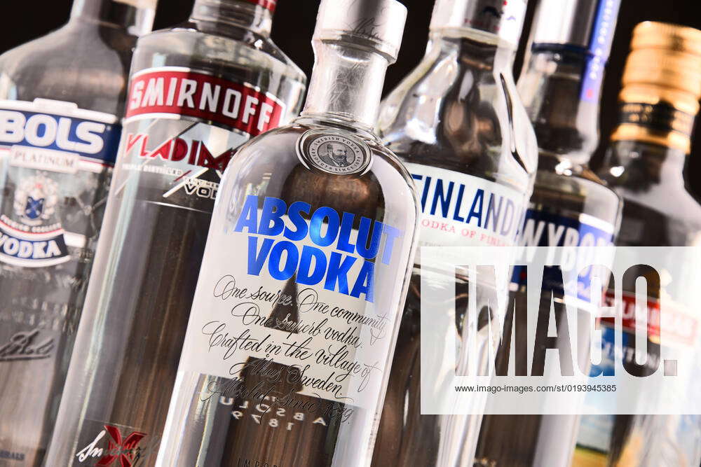 Bottles of assorted global vodka brands POZNAN, POLAND MAY 31, 2017